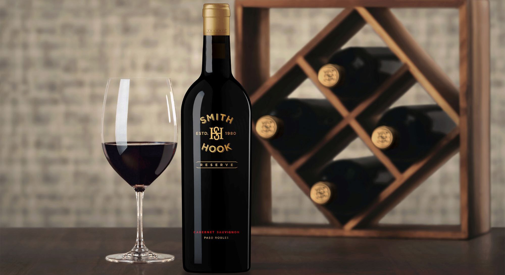 Smith & Hook Cabernet Sauvignon Reserve in a glass