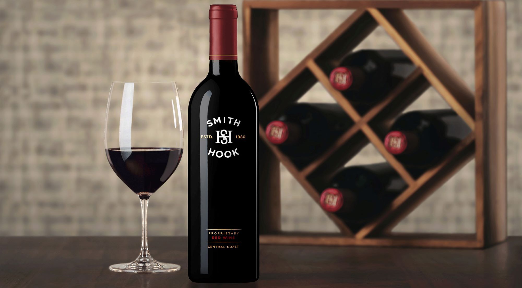 Smith & Hook Cabernet Proprietary Red Blend in a glass